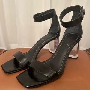 Kendall and Kylie strap shoes with clear block heal